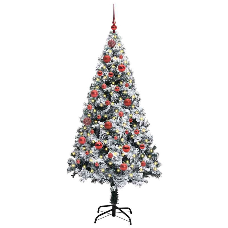 Afbeelding laden in galerijviewer, Vidaxl kunstkerstboom met 150 led wit 150 cm pvc en staal en kunststof