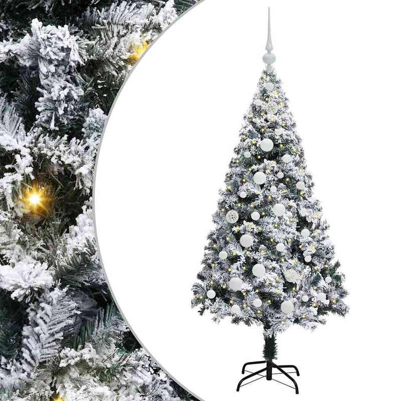 Chargez l'image dans la visionneuse de la galerie, Vidaxl kunstkerstboom met 150 led wit 150 cm pvc en staal en kunststof