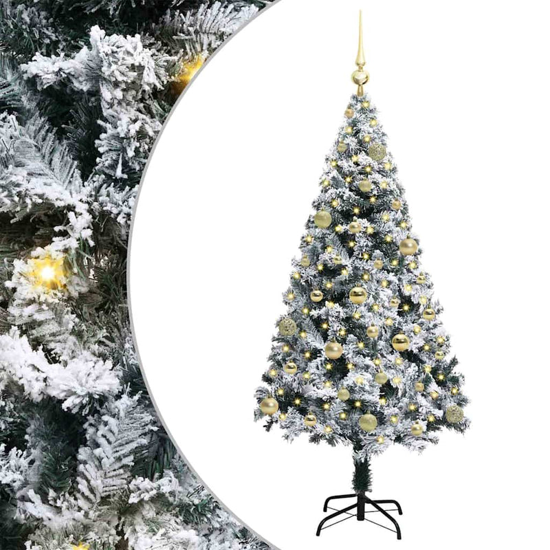 Afbeelding laden in galerijviewer, Vidaxl kunstkerstboom met 150 led wit 150 cm pvc en staal en kunststof