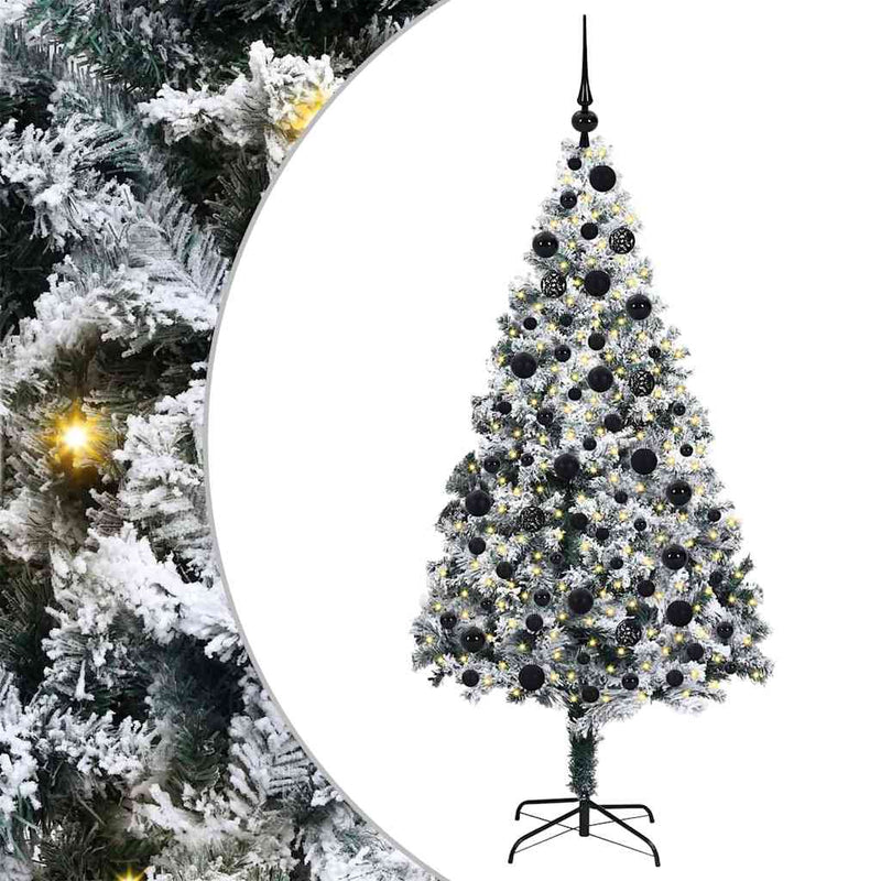 Chargez l'image dans la visionneuse de la galerie, Vidaxl kunstkerstboom met 300 led wit 180 cm pvc en staal en kunststof