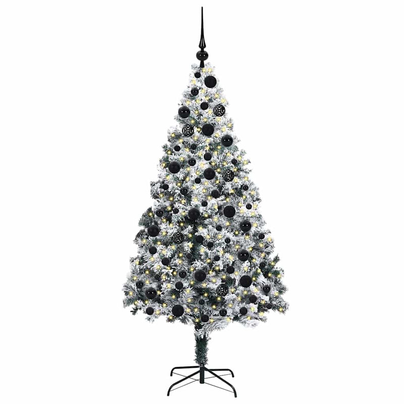 Chargez l'image dans la visionneuse de la galerie, Vidaxl kunstkerstboom met 300 led wit 180 cm pvc en staal en kunststof
