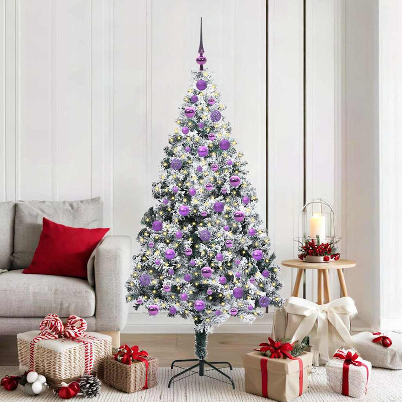 ギャラリービューアに画像をロードする, Vidaxl kunstkerstboom met 300 led wit 180 cm pvc en staal en kunststof