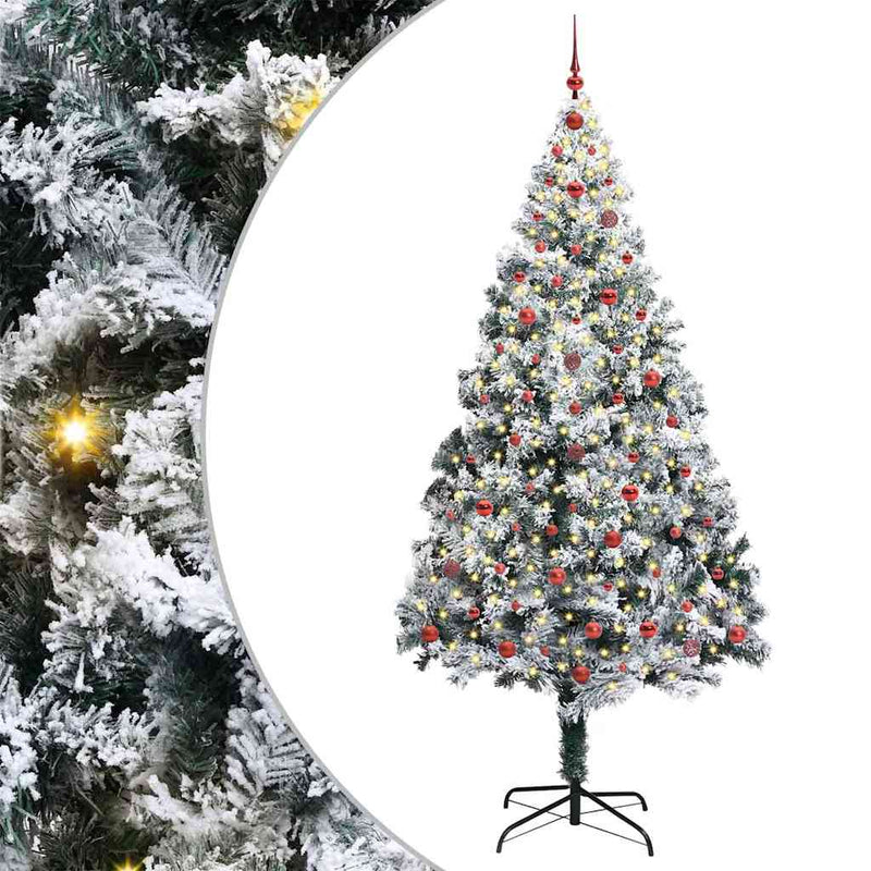 Chargez l'image dans la visionneuse de la galerie, Vidaxl kunstkerstboom met 300 led wit 240 cm pvc en staal en kunststof