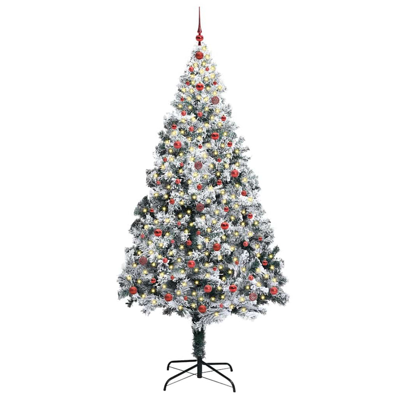 Chargez l'image dans la visionneuse de la galerie, Vidaxl kunstkerstboom met 300 led wit 240 cm pvc en staal en kunststof