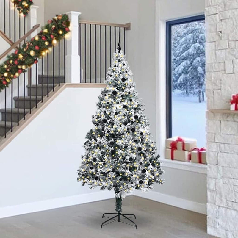 ギャラリービューアに画像をロードする, Vidaxl kunstkerstboom met 300 led wit 240 cm pvc en staal en kunststof