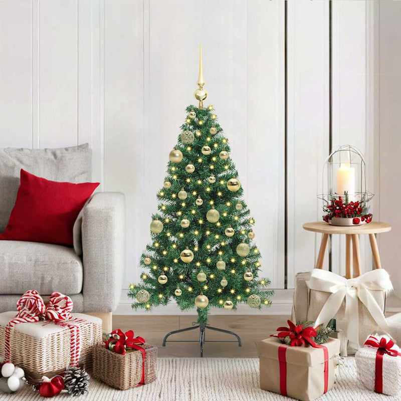 Chargez l'image dans la visionneuse de la galerie, Vidaxl kunstmatig voorverlicht kerstboom met 150 led groen 120 cm pvc