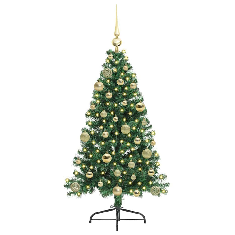 Chargez l'image dans la visionneuse de la galerie, Vidaxl kunstmatig voorverlicht kerstboom met 150 led groen 120 cm pvc