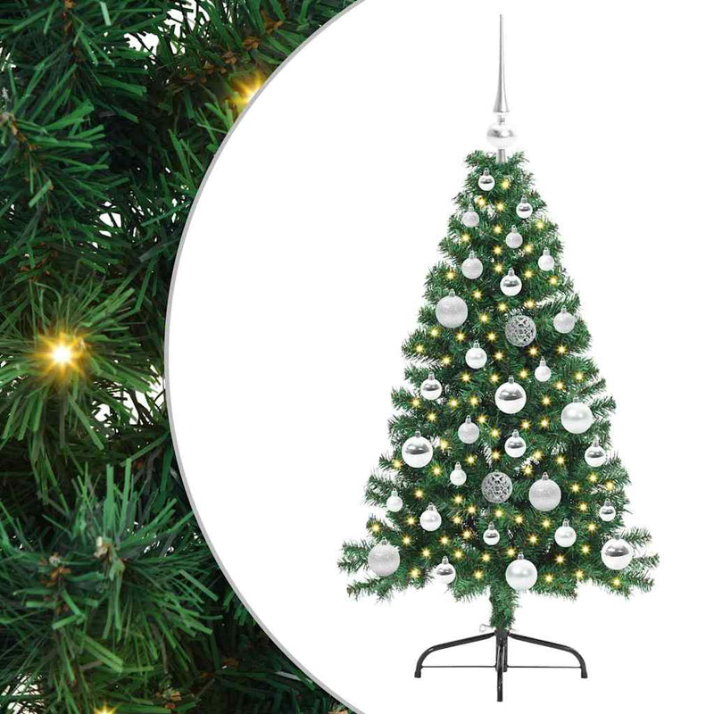 Chargez l'image dans la visionneuse de la galerie, Vidaxl kunstmatig voorverlicht kerstboom met 150 led groen 120 cm pvc