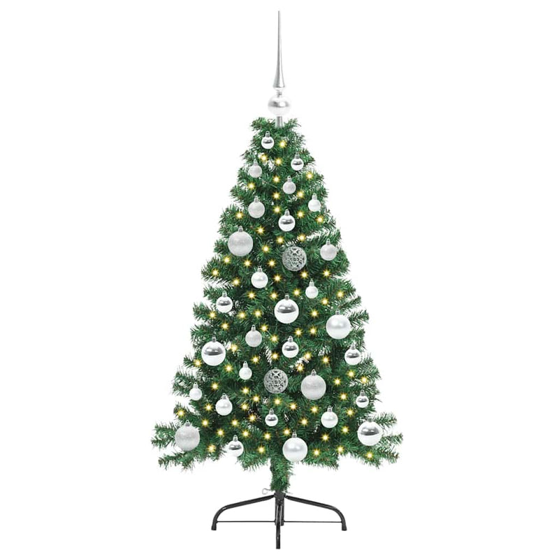 Chargez l'image dans la visionneuse de la galerie, Vidaxl kunstmatig voorverlicht kerstboom met 150 led groen 120 cm pvc