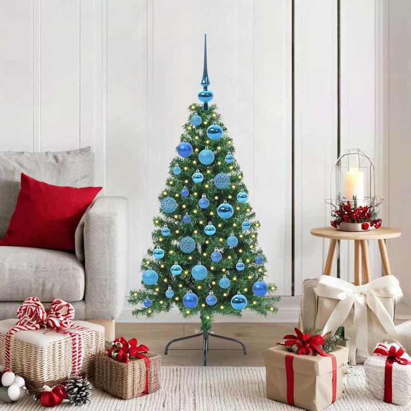 Chargez l'image dans la visionneuse de la galerie, Vidaxl kunstmatig voorverlicht kerstboom met 150 led groen 120 cm pvc