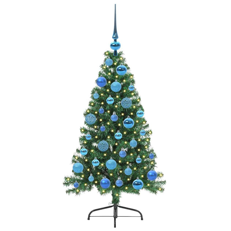 Chargez l'image dans la visionneuse de la galerie, Vidaxl kunstmatig voorverlicht kerstboom met 150 led groen 120 cm pvc