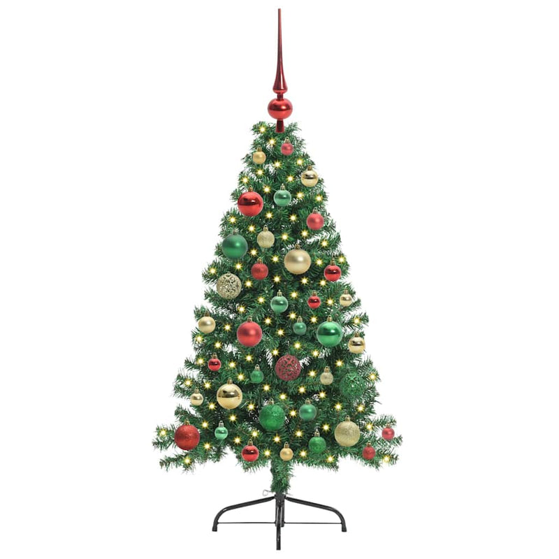 Afbeelding laden in galerijviewer, Vidaxl kunstmatig voorverlicht kerstboom met 150 led groen 120 cm pvc