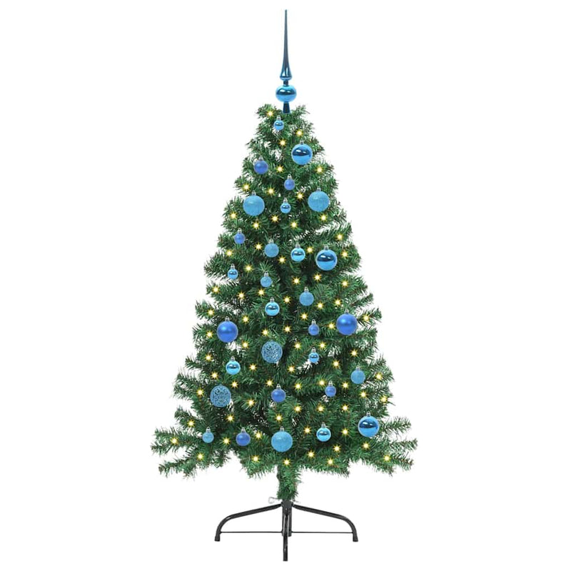 Chargez l'image dans la visionneuse de la galerie, Vidaxl kunstmatig voorverlicht kerstboom met 150 led groen 150 cm pvc