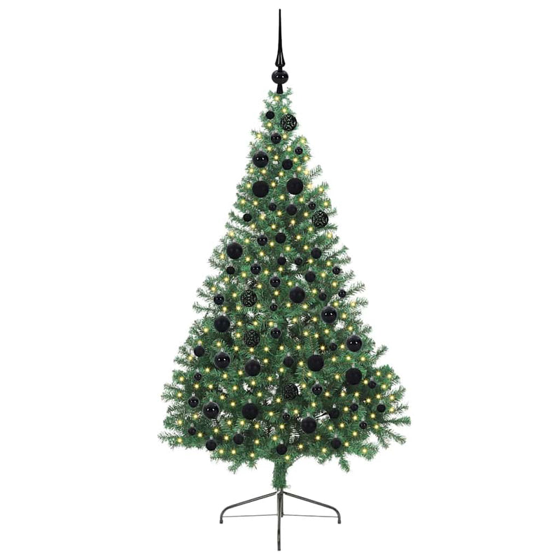 Chargez l'image dans la visionneuse de la galerie, Vidaxl kunstmatig voorverlicht kerstboom met 300 led groen 180 cm pvc
