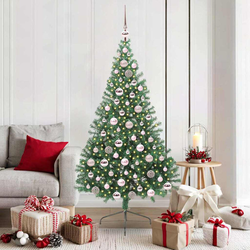 Chargez l'image dans la visionneuse de la galerie, Vidaxl kunstmatig voorverlicht kerstboom met 300 led groen 180 cm pvc