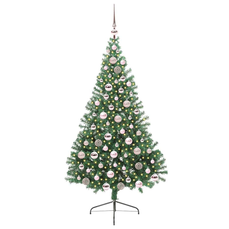 Chargez l'image dans la visionneuse de la galerie, Vidaxl kunstmatig voorverlicht kerstboom met 300 led groen 180 cm pvc