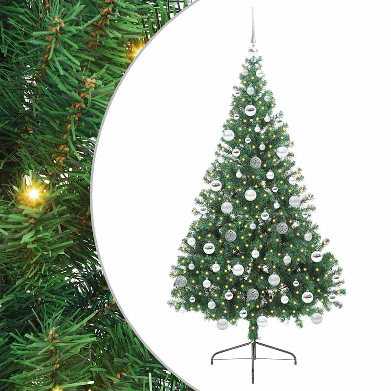 Chargez l'image dans la visionneuse de la galerie, Vidaxl kunstmatig voorverlicht kerstboom met 300 led groen 180 cm pvc
