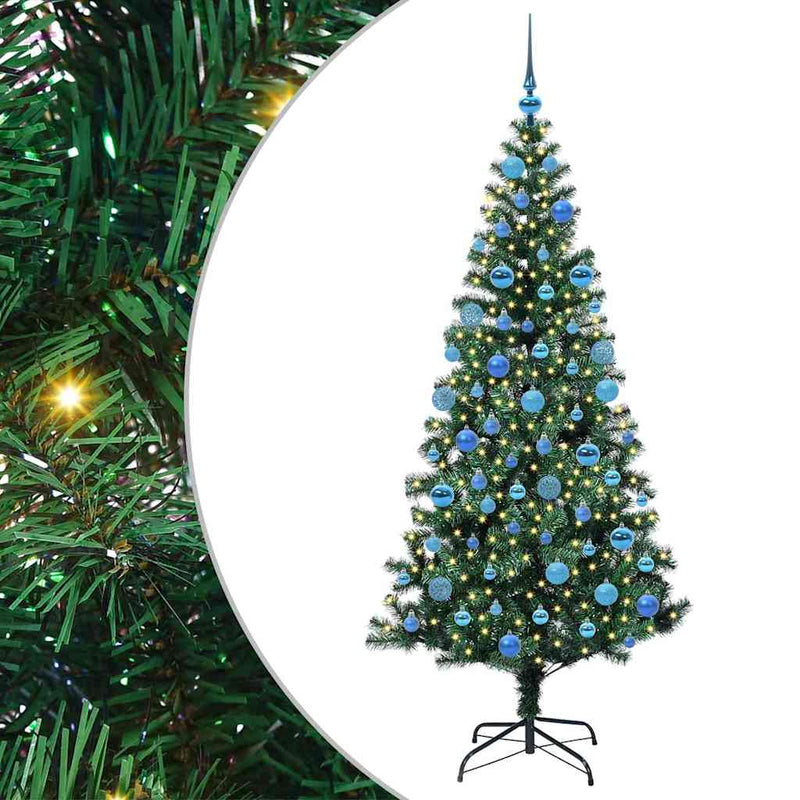 Chargez l'image dans la visionneuse de la galerie, Vidaxl kunstmatig voorverlicht kerstboom met 300 led groen 180 cm pvc