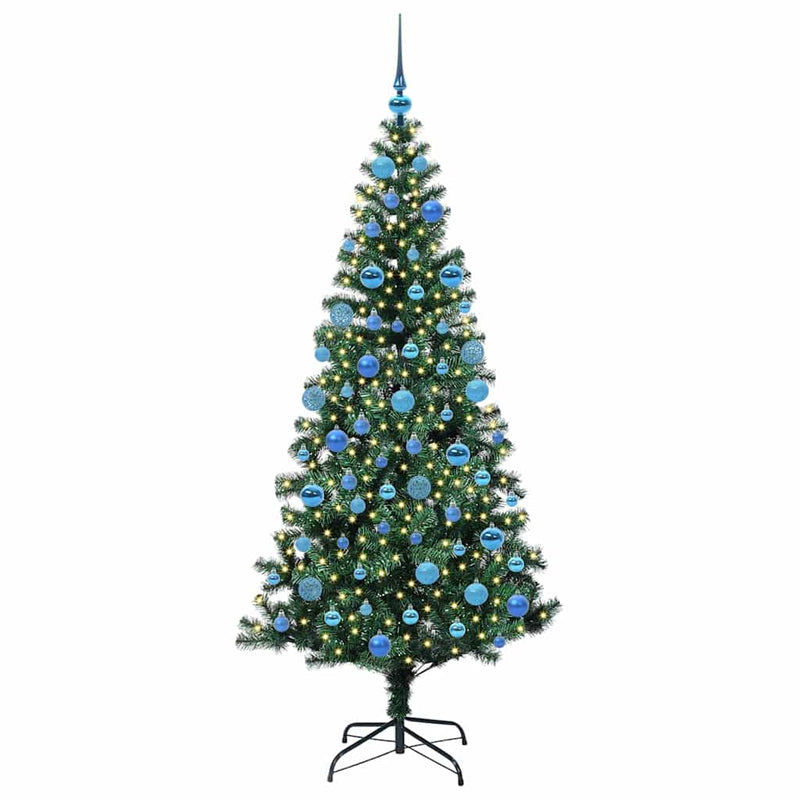 Chargez l'image dans la visionneuse de la galerie, Vidaxl kunstmatig voorverlicht kerstboom met 300 led groen 180 cm pvc