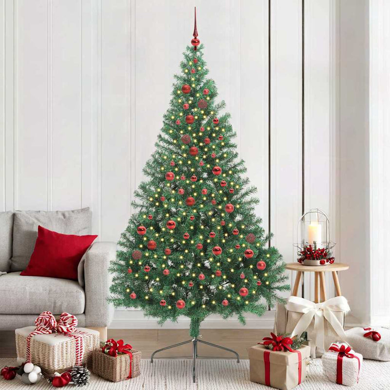 Chargez l'image dans la visionneuse de la galerie, Vidaxl kunstmatig voorverlicht kerstboom met 300 led groen 210 cm pvc