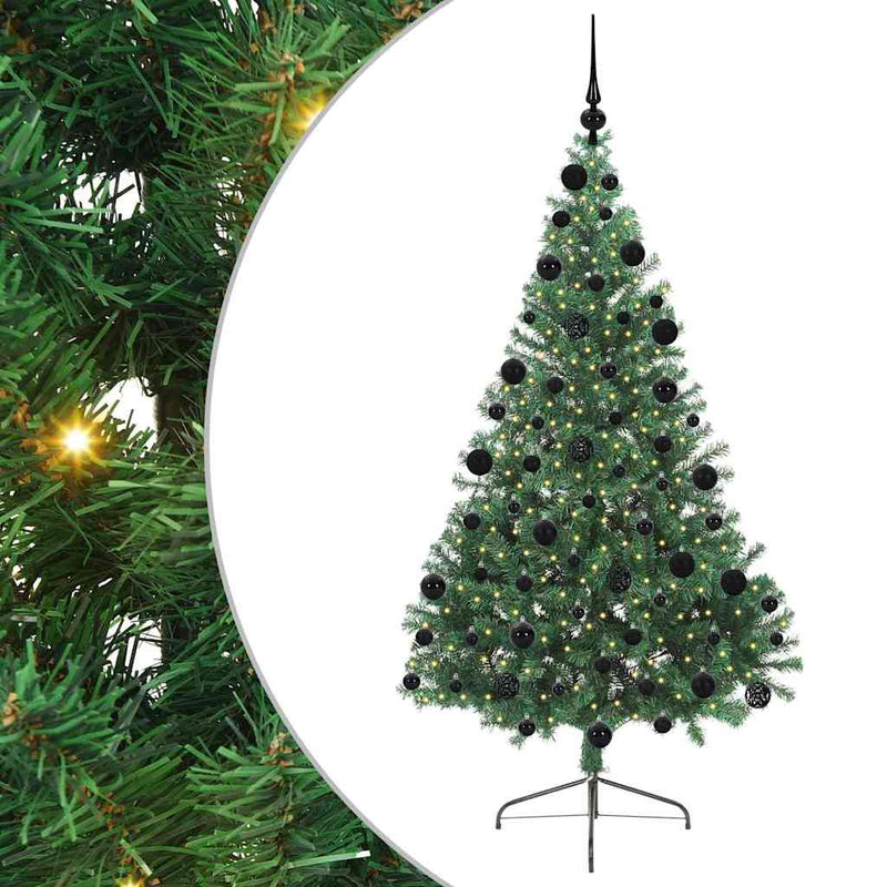 Chargez l'image dans la visionneuse de la galerie, Vidaxl kunstmatig voorverlicht kerstboom met 300 led groen 210 cm pvc