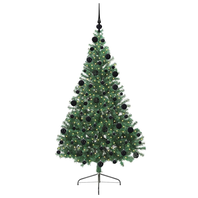 Chargez l'image dans la visionneuse de la galerie, Vidaxl kunstmatig voorverlicht kerstboom met 300 led groen 210 cm pvc
