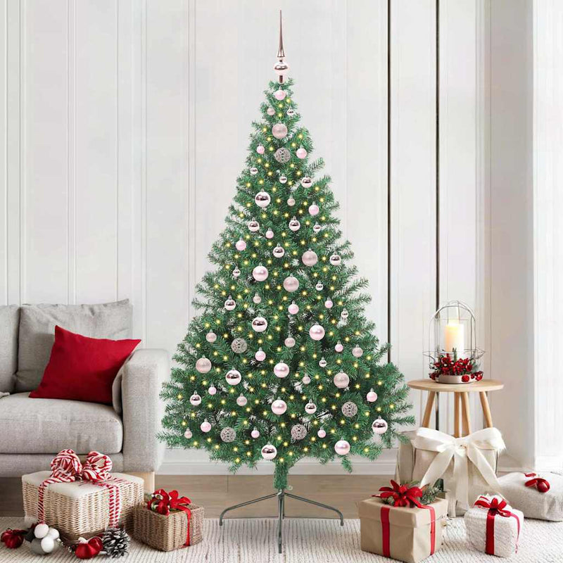Chargez l'image dans la visionneuse de la galerie, Vidaxl kunstmatig voorverlicht kerstboom met 300 led groen 210 cm pvc