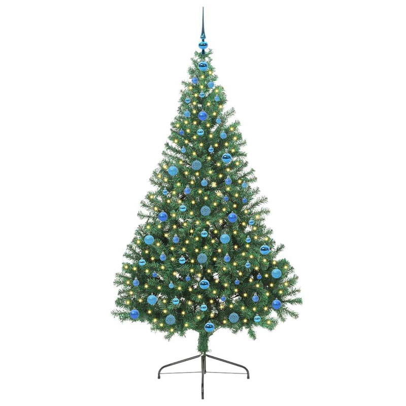 Afbeelding laden in galerijviewer, Vidaxl kunstmatig voorverlicht kerstboom met 300 led groen 210 cm pvc