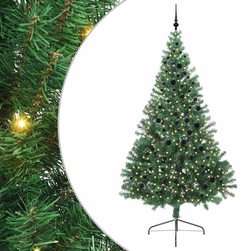 Afbeelding laden in galerijviewer, Vidaxl kunstmatig voorverlicht kerstboom met 300 led groen 240 cm pvc