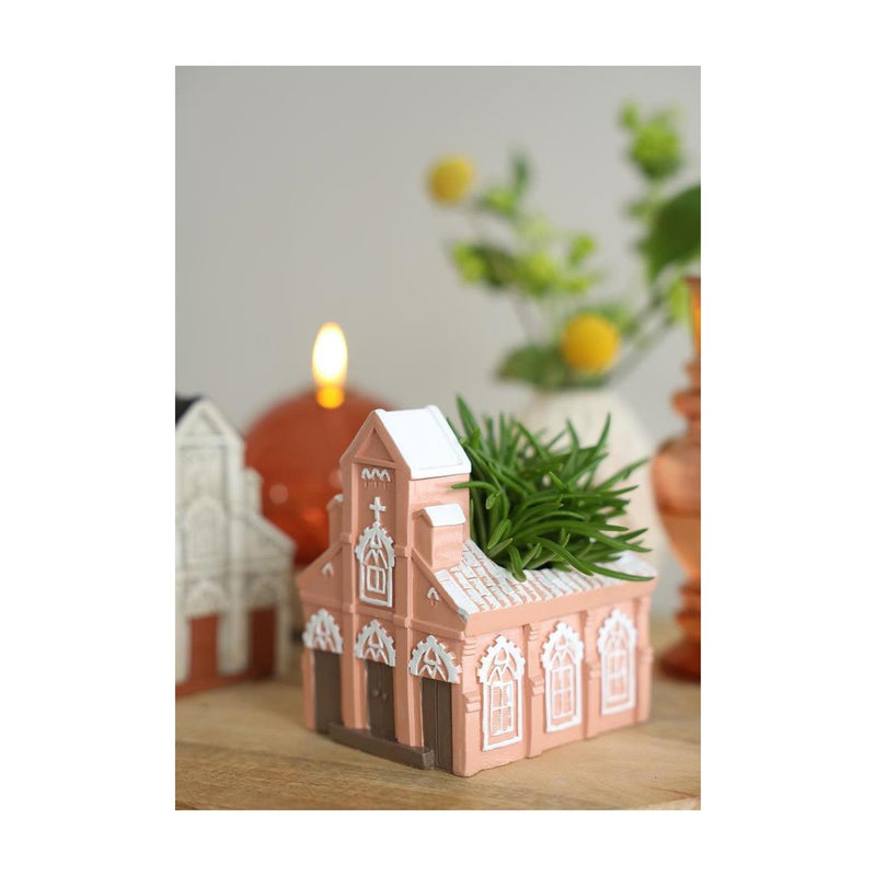 Chargez l'image dans la visionneuse de la galerie, Ideas 4 seasons cement kerk bloempot 10,3x8,7xh.11,4cm roze