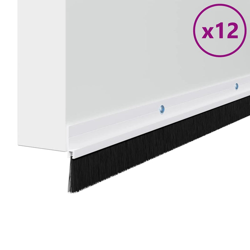 Afbeelding laden in galerijviewer, Vidaxl schroefbare deurborstelafsluitingen 12 pcs wit 100 cm