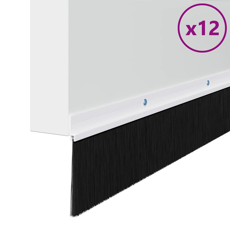 Afbeelding laden in galerijviewer, Vidaxl schroefbare deurborstelafsluitingen 12 pcs wit 100 cm