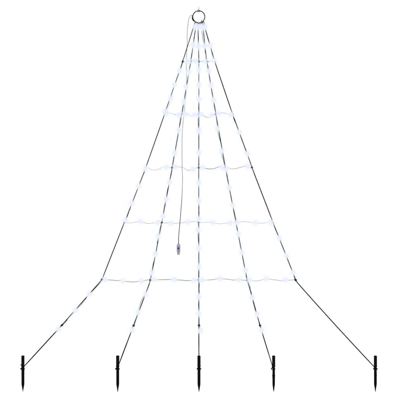 Afbeelding laden in galerijviewer, Vidaxl led kerstboom met grondspiesjes koudwit 182 cm metaal