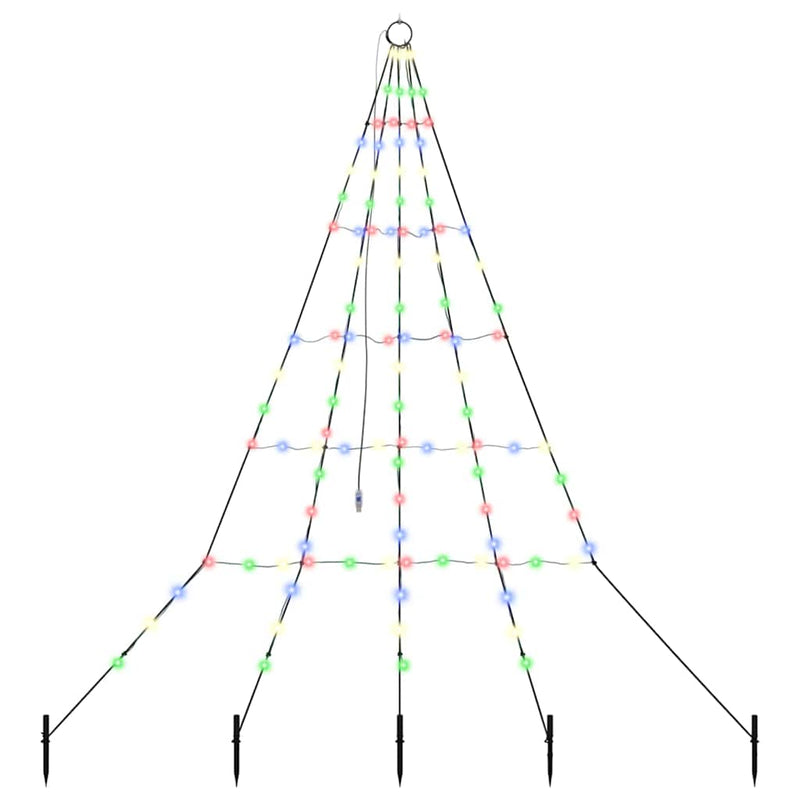 Afbeelding laden in galerijviewer, Vidaxl led kerstboom met grondspiesjes multikleur 182 cm metaal