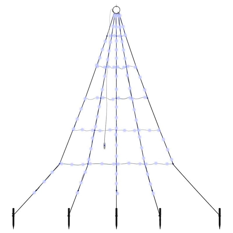 ギャラリービューアに画像をロードする, Vidaxl led kerstboom met grondspiesjes met 112 led blauw 182 cm metaal