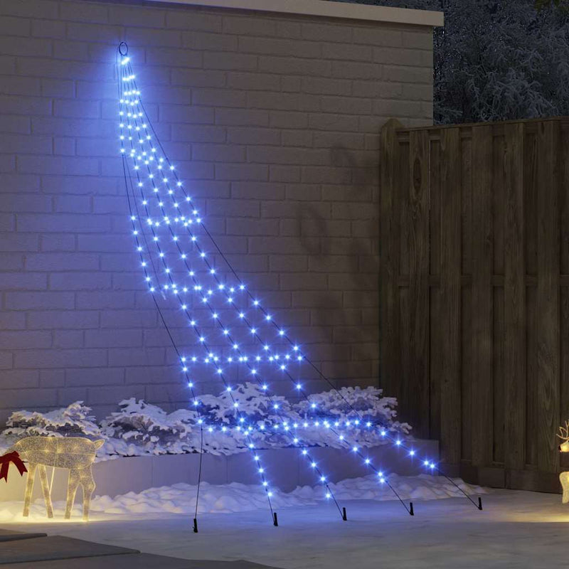 ギャラリービューアに画像をロードする, Vidaxl led kerstboom met grondspiesjes met 168 led blauw 306 cm metaal