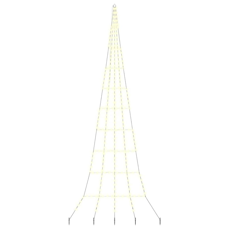 Afbeelding laden in galerijviewer, Vidaxl led kerstboom met grondspiesjes warmwit 511 cm metaal