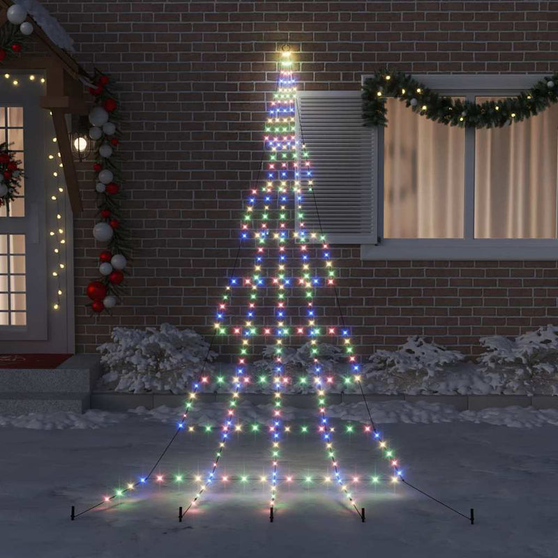 Afbeelding laden in galerijviewer, Vidaxl led kerstboom met grondspiesjes multikleur 511 cm metaal