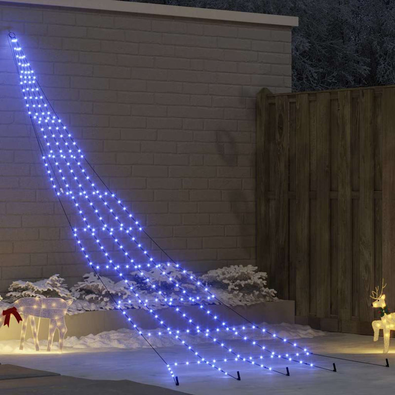 Afbeelding laden in galerijviewer, Vidaxl led kerstboom met grondspiesjes met 276 led blauw 511 cm metaal