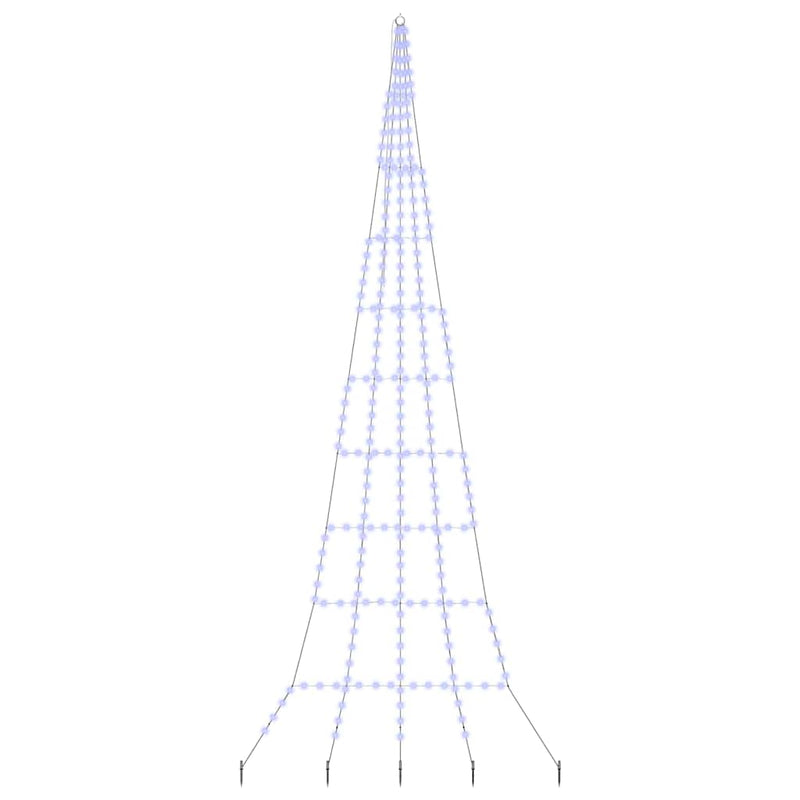 Afbeelding laden in galerijviewer, Vidaxl led kerstboom met grondspiesjes met 276 led blauw 511 cm metaal