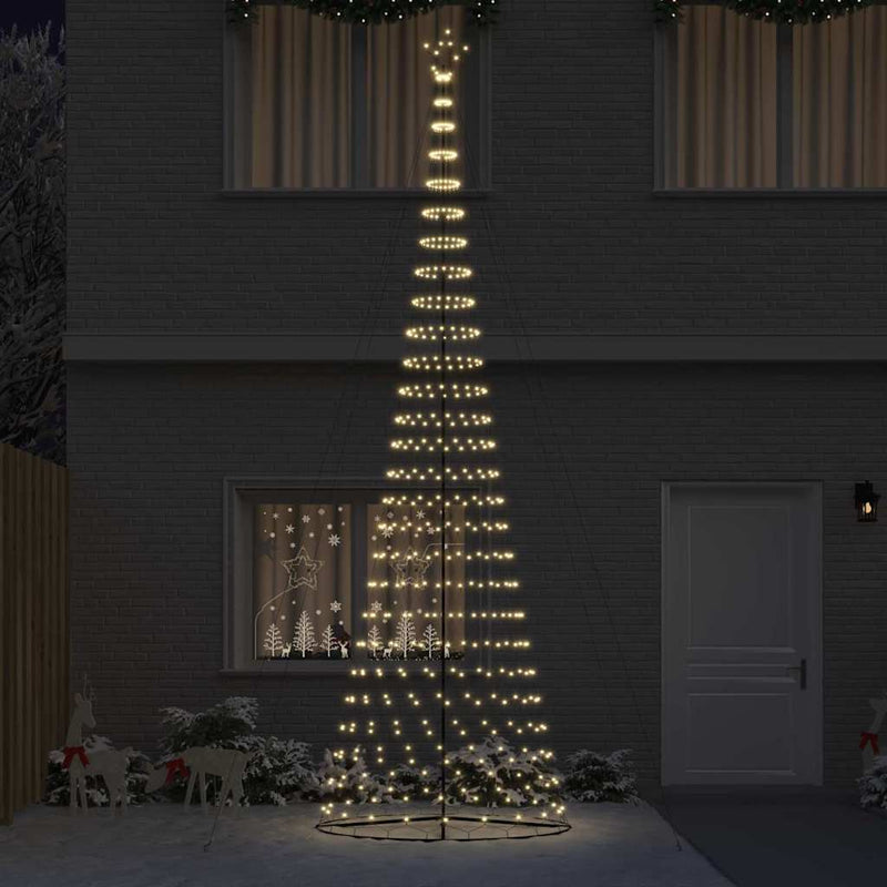 Chargez l'image dans la visionneuse de la galerie, Vidaxl led kerstboom met 555 led met standaard warmwit 500 cm metaal