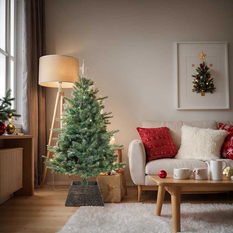 ギャラリービューアに画像をロードする, Vidaxl kerstboomkraag zwart 50 x 50 x 25 cm waterhyacint