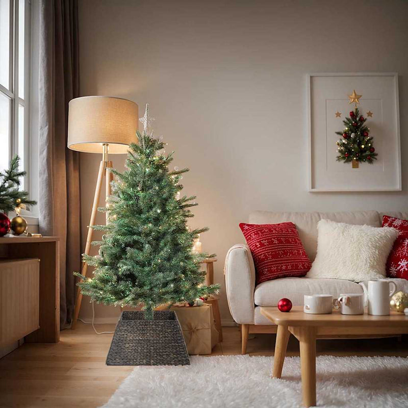 ギャラリービューアに画像をロードする, Vidaxl kerstboomkraag zwart 60 x 60 x 28 cm waterhyacint