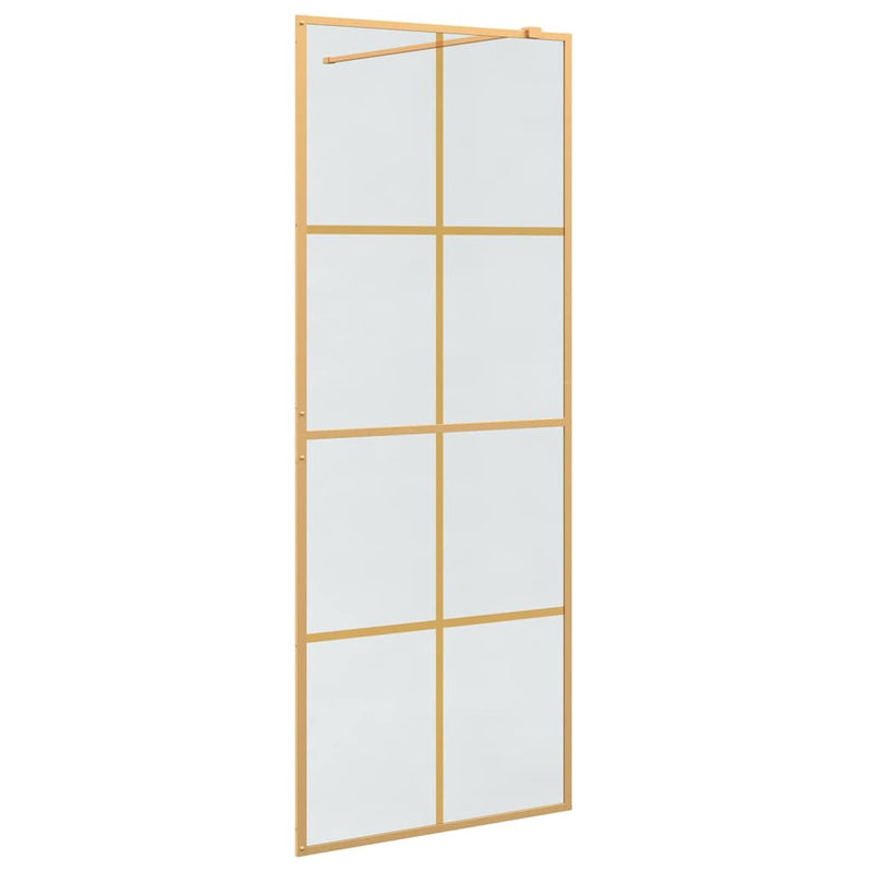 Afbeelding laden in galerijviewer, Vidaxl inloop douche wand goud 80 x 195 cm gehard glas