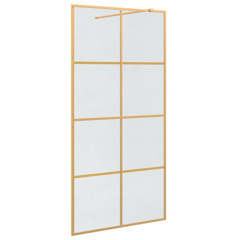 Afbeelding laden in galerijviewer, Vidaxl inloop douche wand goud 100 x 195 cm gehard glas