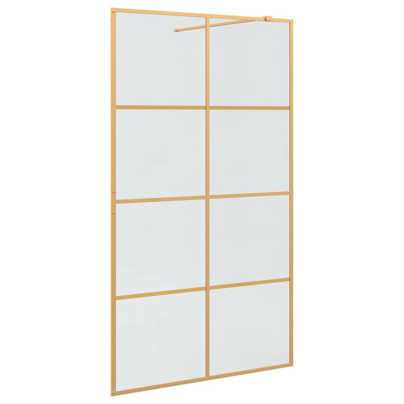Afbeelding laden in galerijviewer, Vidaxl inloop douche wand goud 115 x 195 cm gehard glas