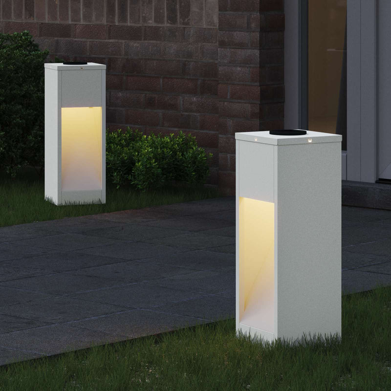 Chargez l'image dans la visionneuse de la galerie, Vidaxl zonne led padverlichting 2 pcs wit koudgewalst staal