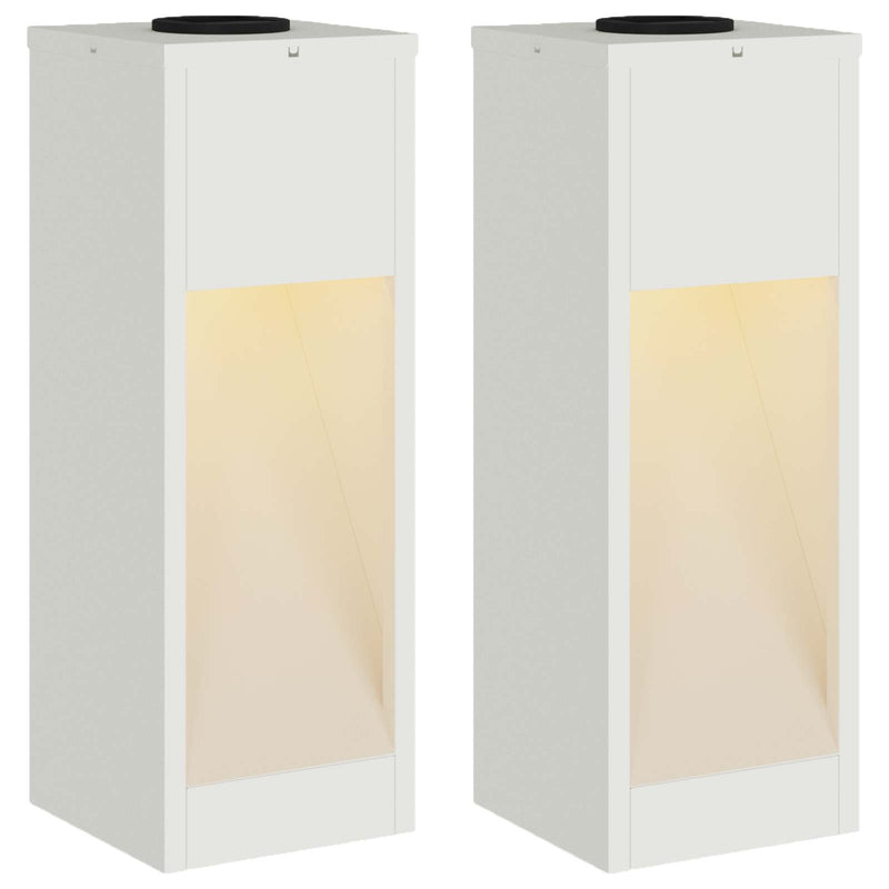 Chargez l'image dans la visionneuse de la galerie, Vidaxl zonne led padverlichting 2 pcs wit koudgewalst staal
