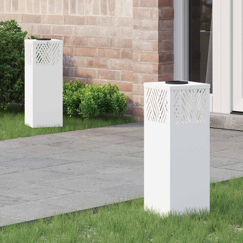 Chargez l'image dans la visionneuse de la galerie, Vidaxl solar led pad licht 2 pcs wit koudgewalst staal