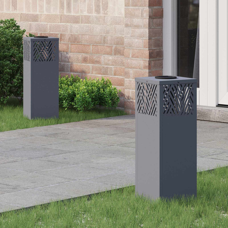 Chargez l'image dans la visionneuse de la galerie, Vidaxl solar led pad licht 2 pcs antraciet koudgewalst staal